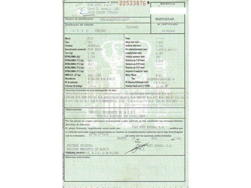 fiat brava del año 2000