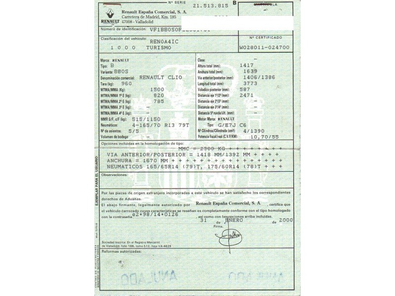 renault clio del año 2000