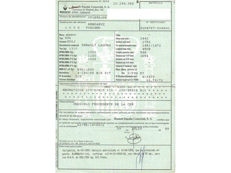 renault laguna del año 1999