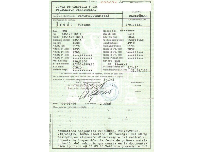 bmw  735 del año 1990