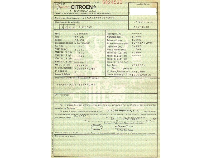 citroen ax del año 1989