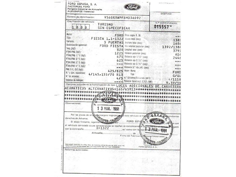 ford fiesta del año 1991