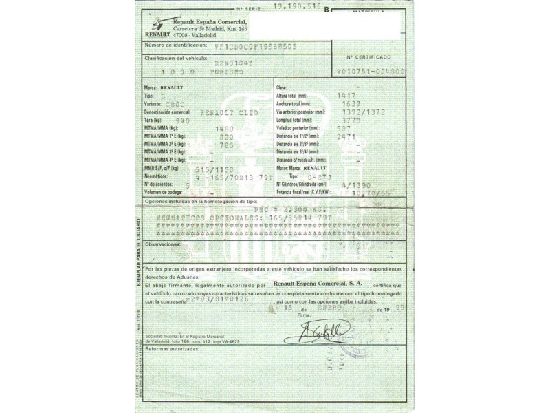 renault clio del año 1999