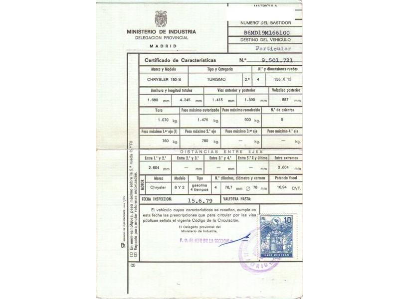 chrysler 150 del año 1979