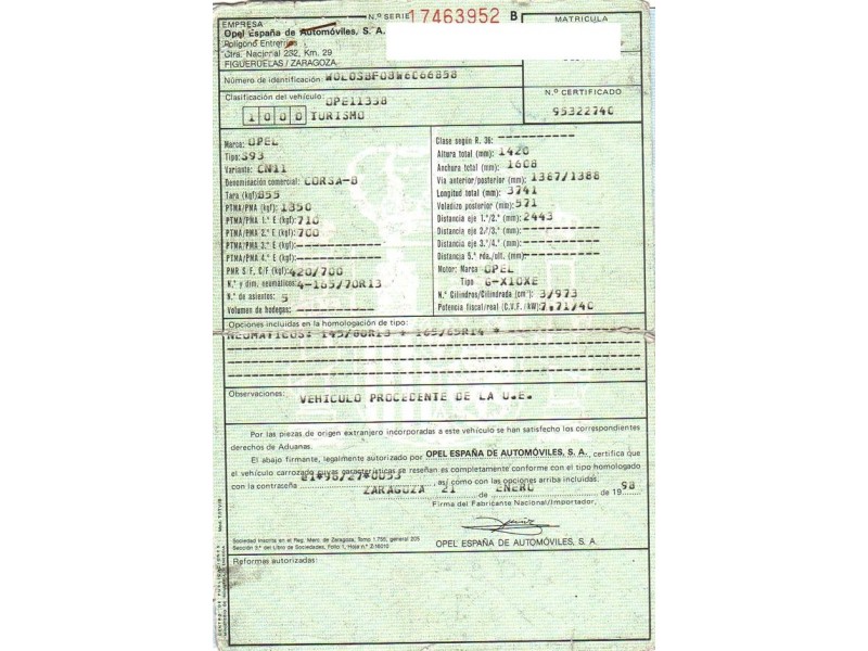 opel corsa del año 1998