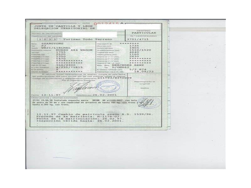 ssangyong musso del año 1997