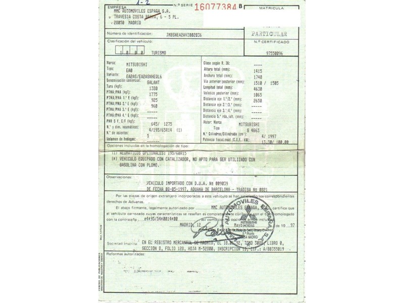 mitsubishi galant del año 1997