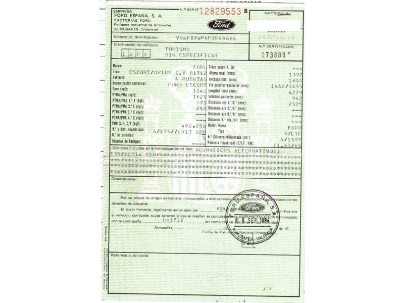 ford escort del año 1994