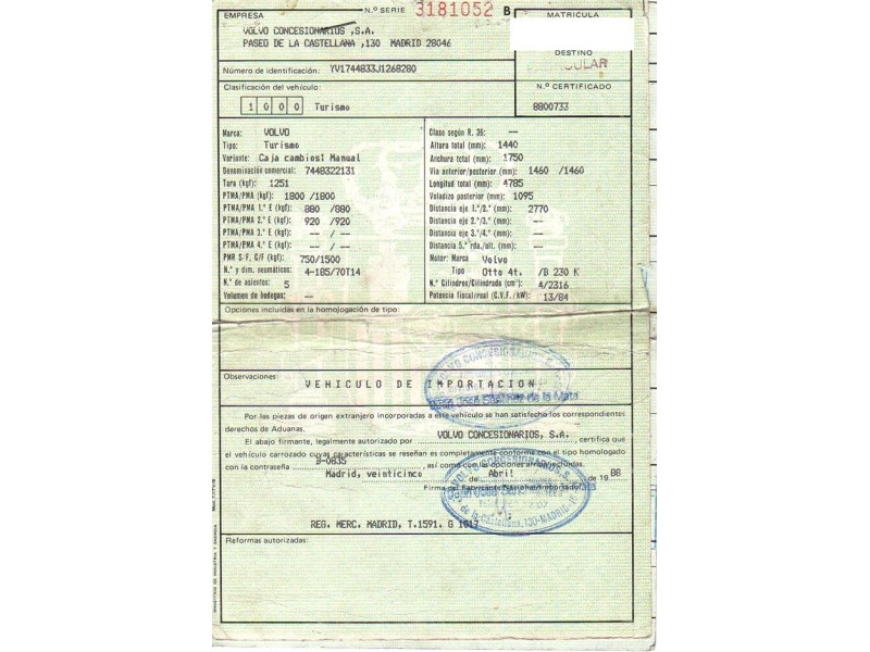 volvo 740 del año 1988