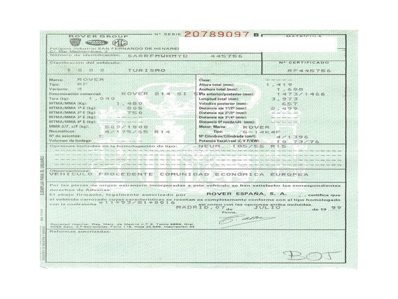 rover  214 del año 1999
