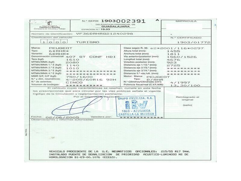 peugeot 407 del año 2005