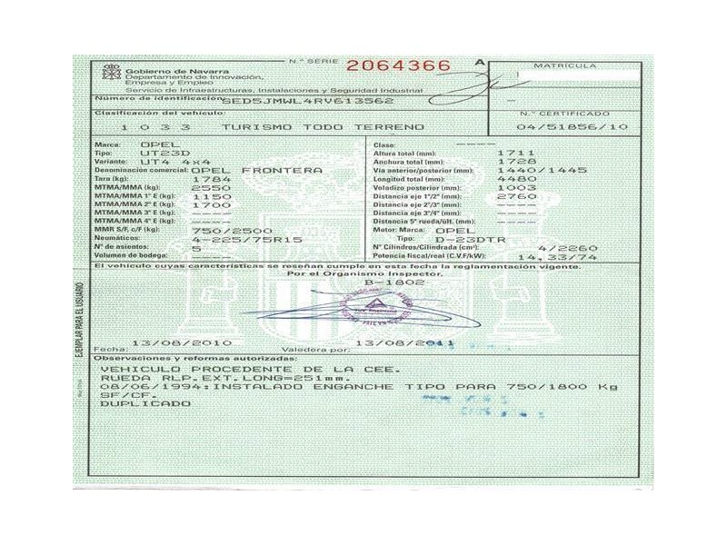 opel frontera del año 1993