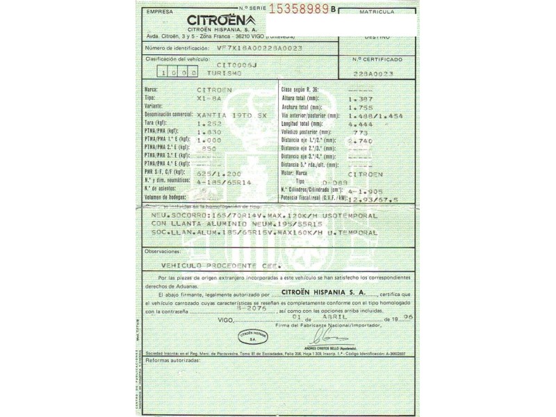 citroen xantia del año 1996