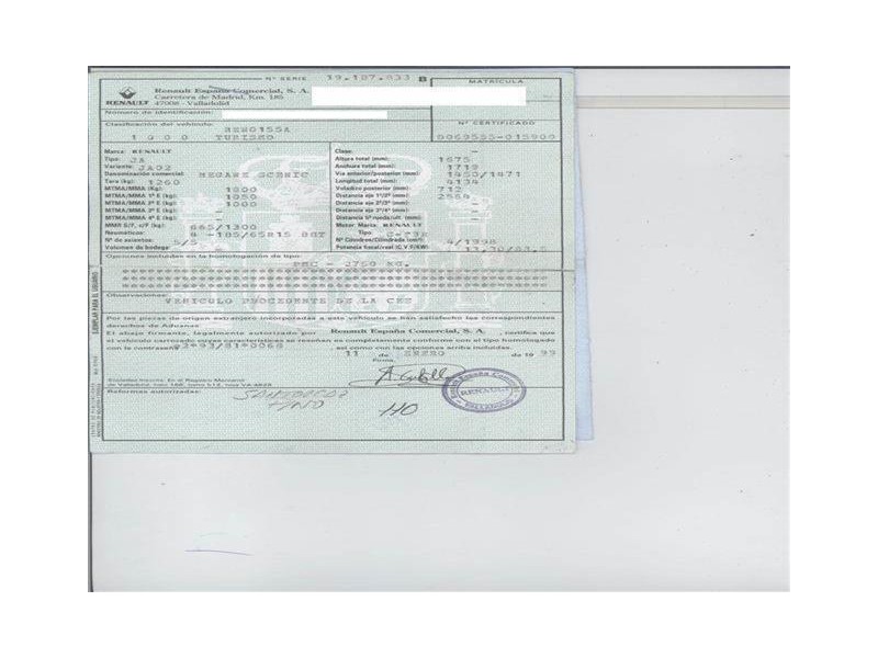 renault scenic 2.0 g -f3r (113,56cv del año 1999