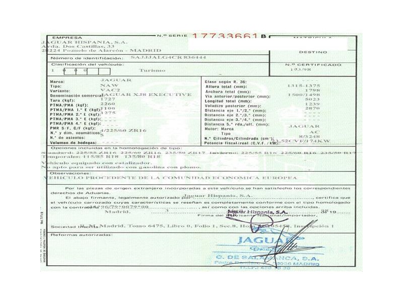 jaguar xj del año 1998