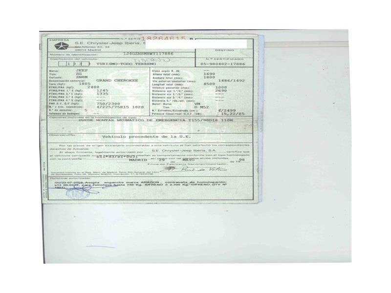 jeep grand cherokee del año 1998