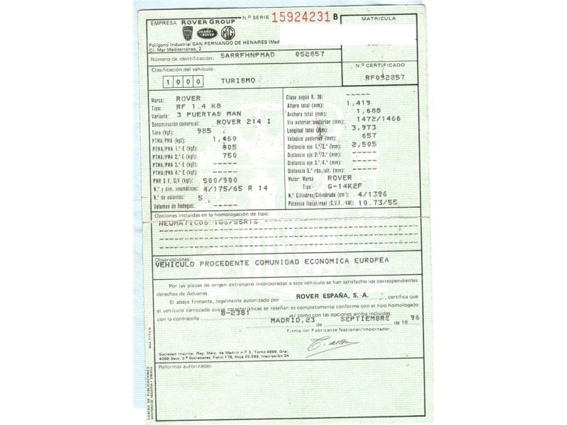 rover  214 del año 1996