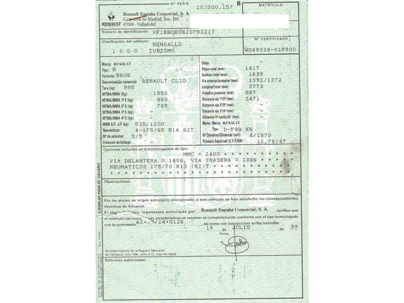 renault clio del año 1999