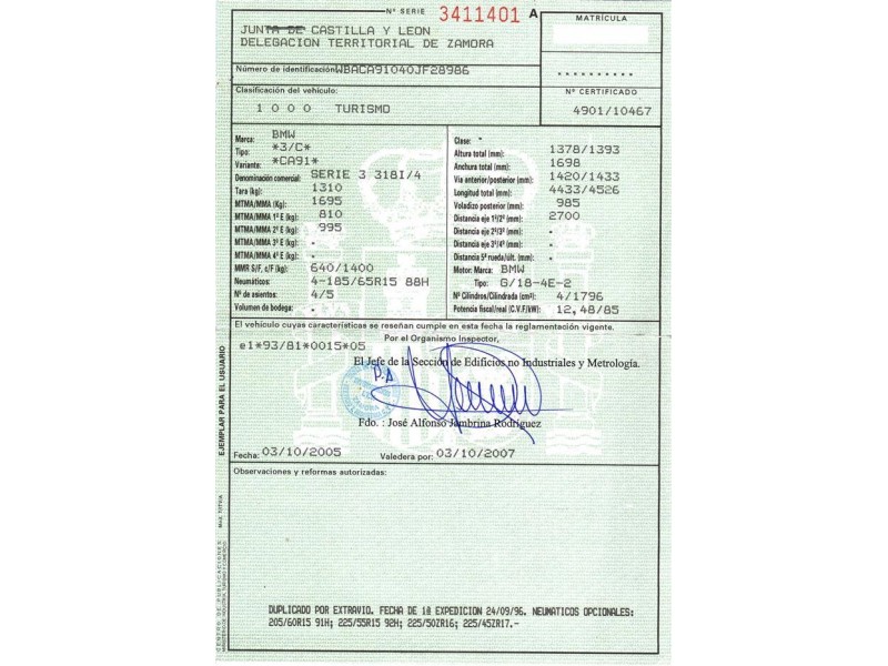 bmw  318 1.7 g (115,57cv del año 1996