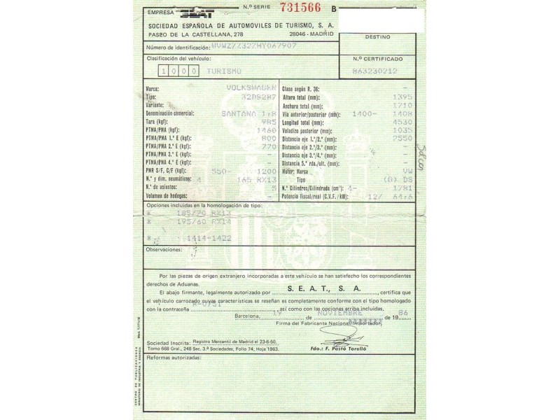 volkswagen santana del año 1986