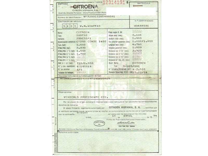 citroen c25 del año 1994