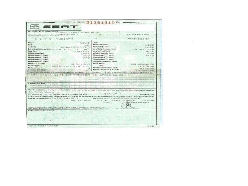 seat ibiza del año 1999
