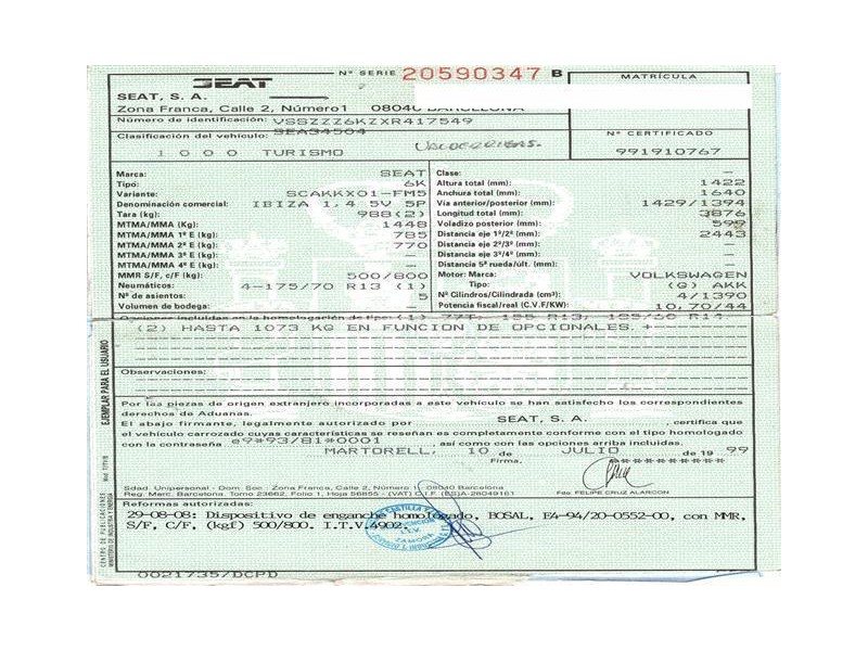 seat ibiza del año 1999