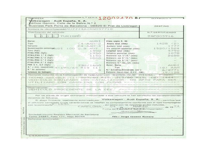 audi 100 del año 1994