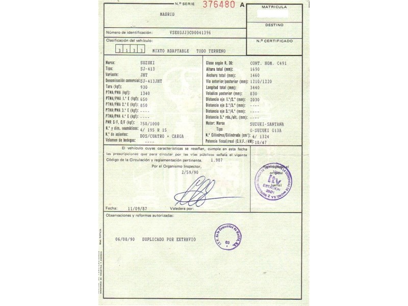 suzuki santana [g- g13a] del año 1990