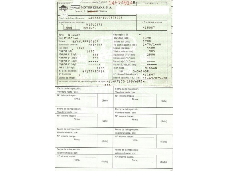 nissan primera del año 1996
