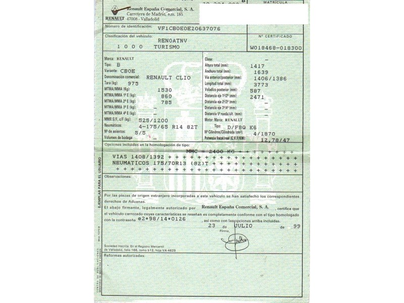 renault clio del año 1999