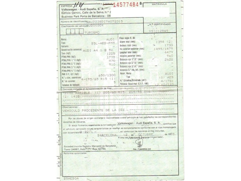 audi a4 del año 1995