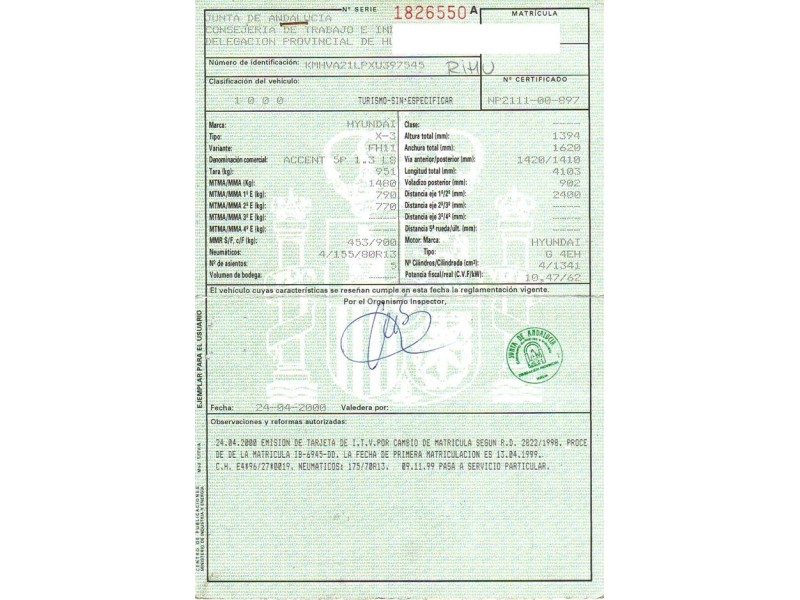 hyundai accent del año 1999