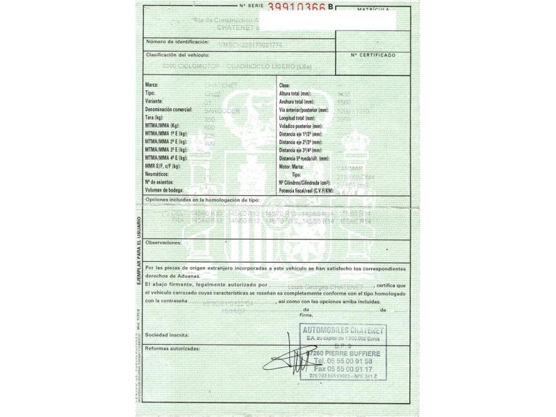 chatenet barooder 50 d del año 2008