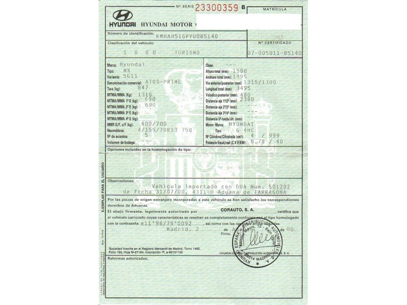 hyundai atos del año 2000