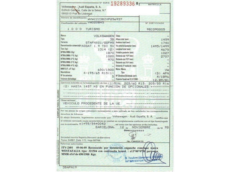 volkswagen passat del año 1999