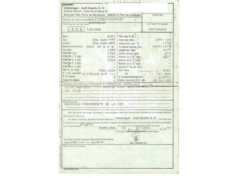 audi a4 del año 1995
