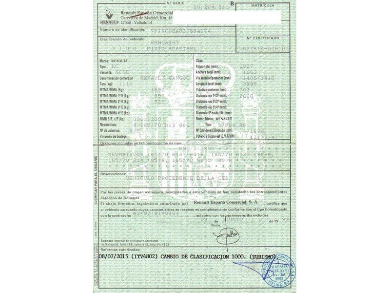 renault kangoo del año 1999