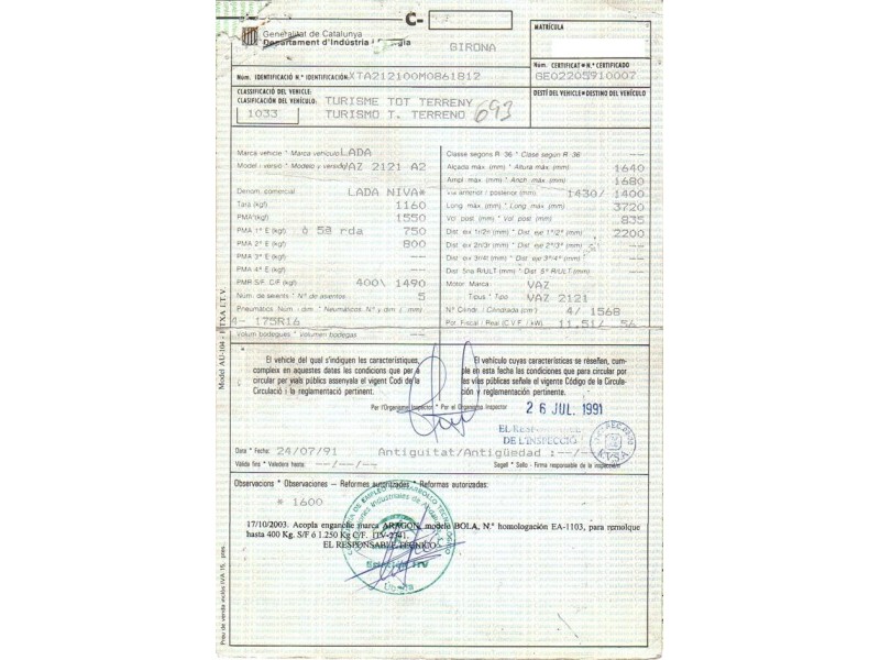 lada niva del año 1991