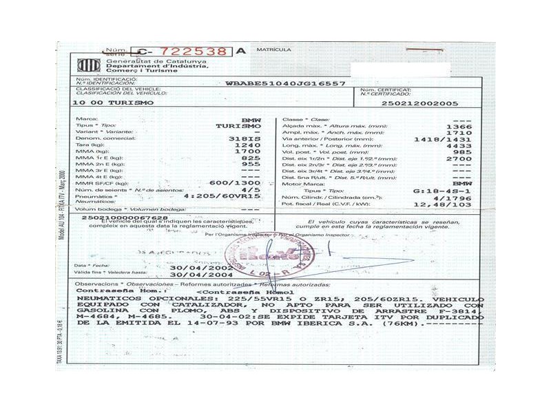 bmw  318 del año 1993