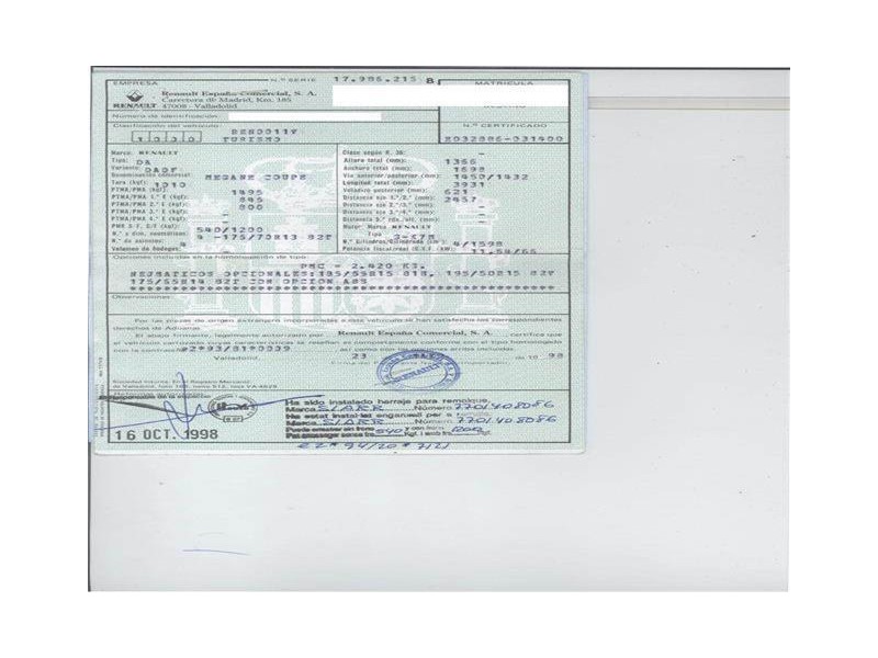 renault megane del año 1998