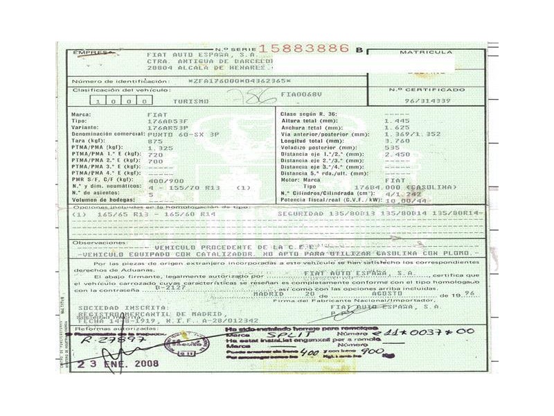 fiat punto del año 1996