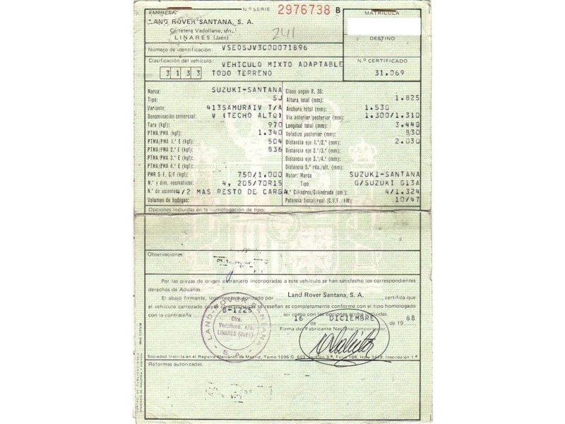 suzuki samurai [g/ g13a] del año 1989