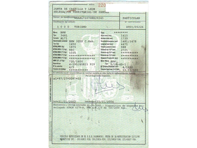 bmw  320 del año 1998