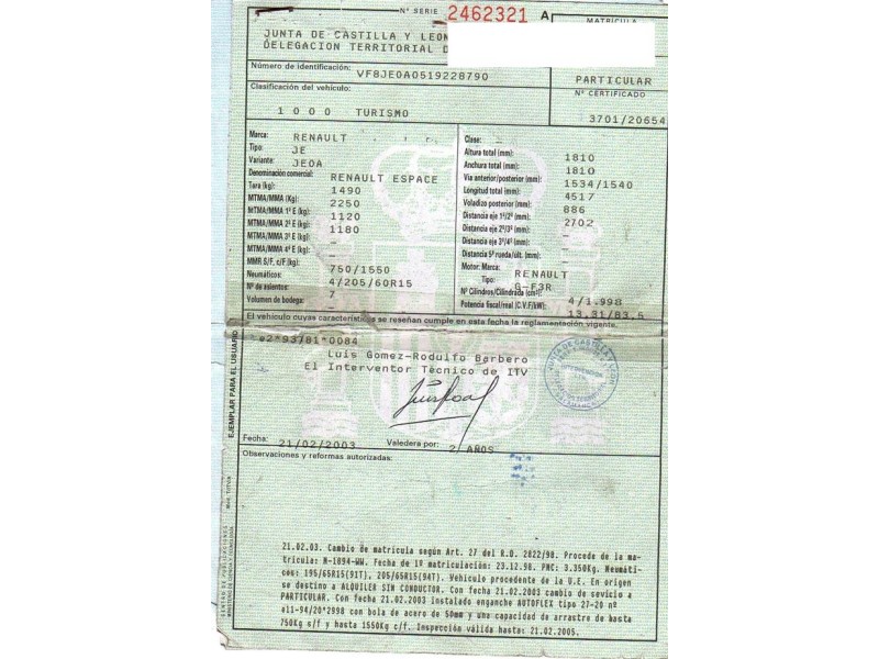 renault espace del año 1998