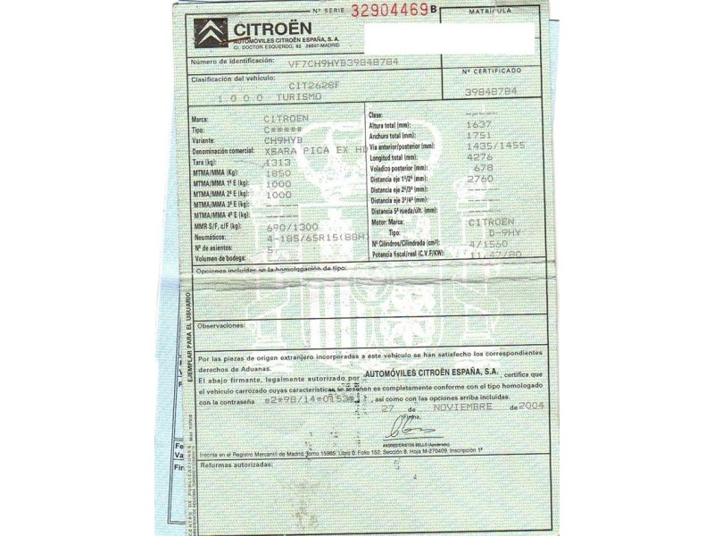 citroen xsara picasso del año 2005