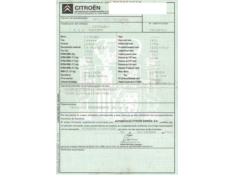 citroen c 4 del año 2004