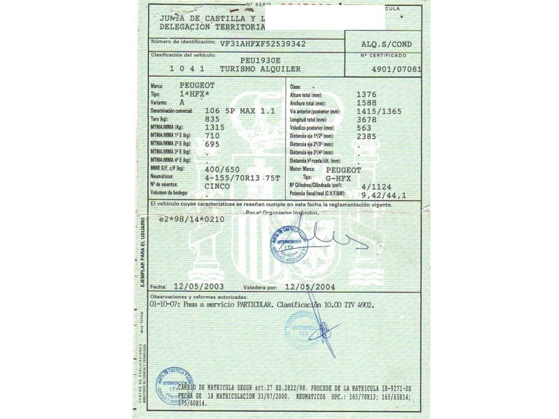 peugeot 106 del año 2000