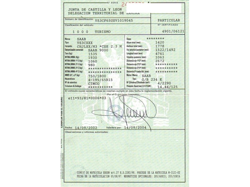 saab 9000 del año 1997