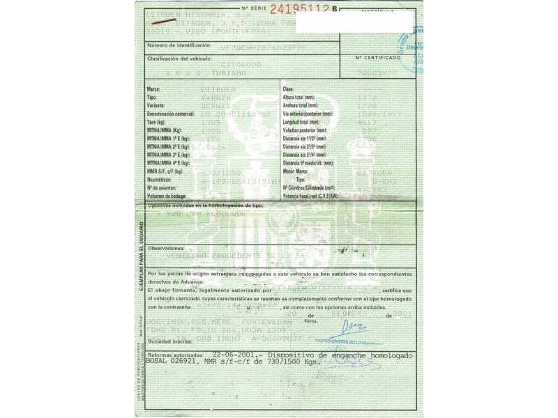 citroen c 5 del año 2001